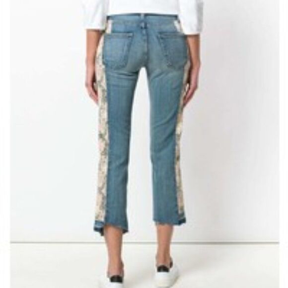 Current/Elliott The Uneven Seamed Original Straight First Love Mixed Floral jean - Picture 10 of 12